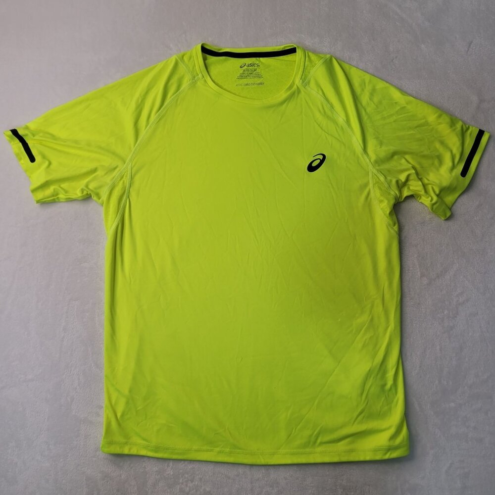 Asics Motiondry Men's Neon Green Short Sleeve Crew Neck T-Shirt Size XL